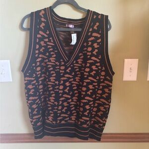 Leopard la lavone sweater vest medium
